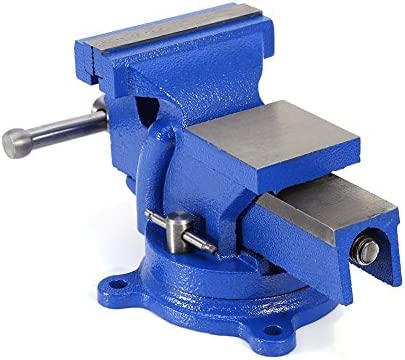 DAYUAN Steel Bench Vice with Anvil Base, Heavy Duty Table Vice Workshop Bench Vice Clamp 4 inches 360° Swivel Industrial Vice