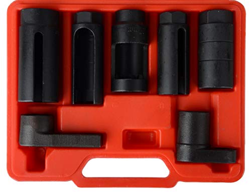 7Pcs Oxygen Sensor Remover Set,3/8" & 1/2" Drive Oil Pressure Sending Unit Removal Kit O2 Sensor Socket Set