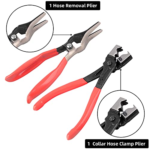 9pcs Automotive Wire Long Reach Hose Clamp Pliers Set Fuel Oil Water Hose Auto Tools Red